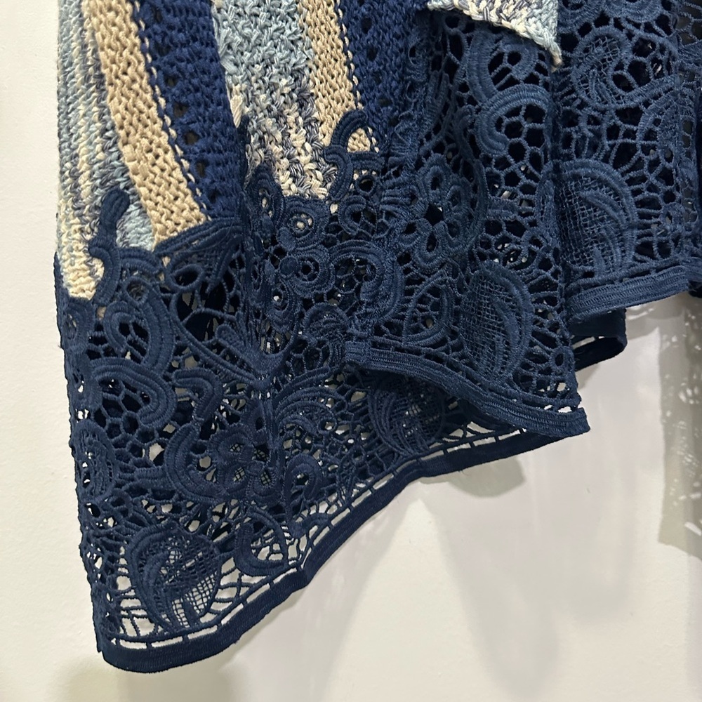 Chico's Crochet Lace Knit Kimono Cardigan Sz L/XL - Picture 5 of 6